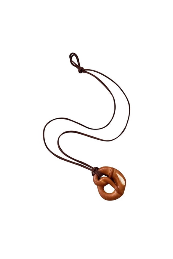 Elegant Charm Bread Themed Necklaces Featuring Pretzel and Bagel Styles