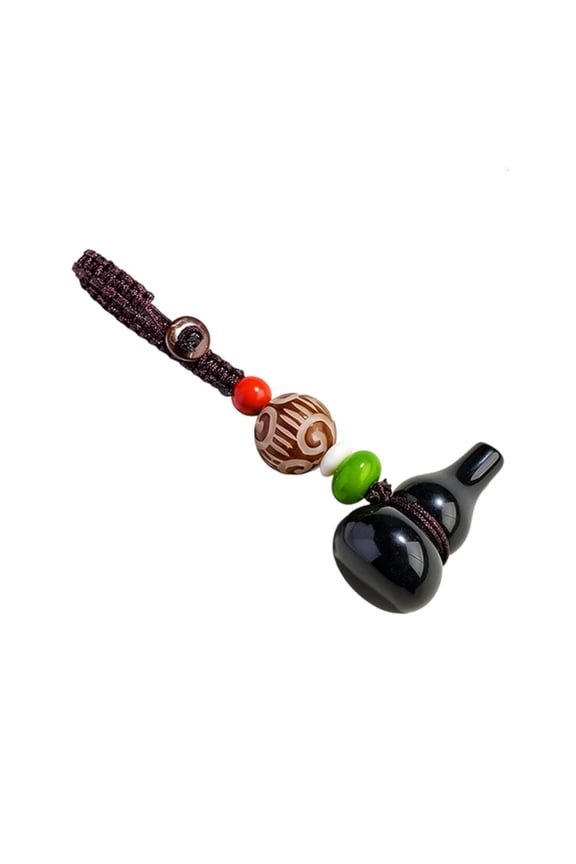 Elegant Feng Shui Gourd Keychain with Crystal Charm for Car Keys and Good