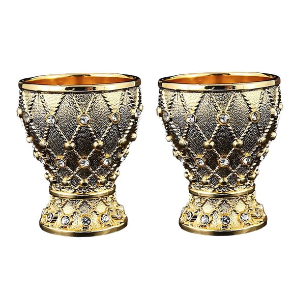 Giaone Elegant Geometric Pattern Alloy Wine Goblets Shot Glass Perfect For Formal Event And Casual Gatherings