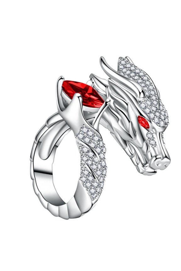 Elegant Gold Plated Chinese Loong Rings Decorated With Unisex Accessory Fashion Jewelry Accessories