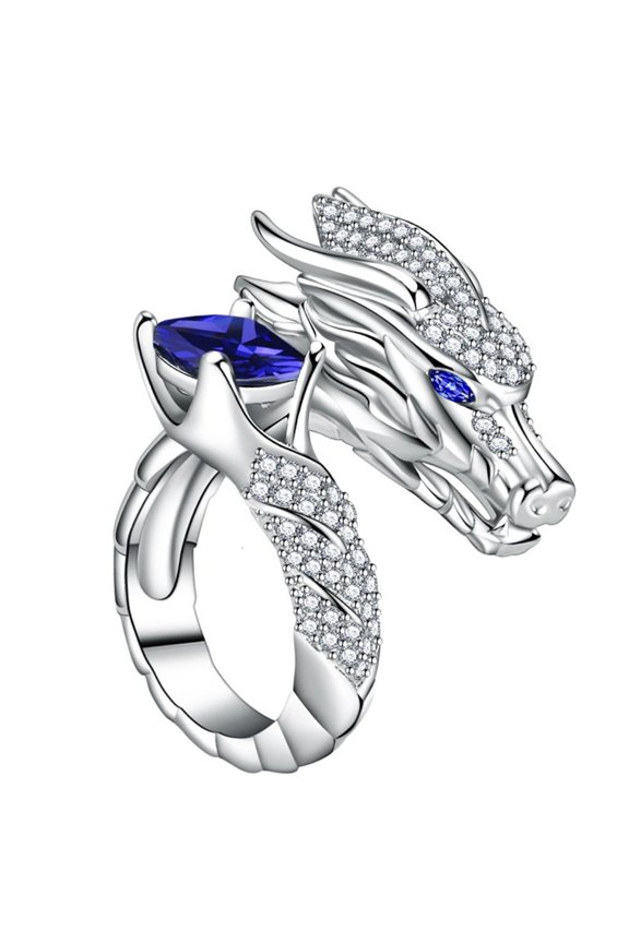 Elegant Gold Plated Chinese Loong Rings Decorated With Unisex Accessory Fashion Jewelry Accessories