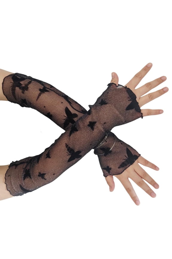 Elegant Mesh Arm Sleeves Gothic Party Gloves Breathable Wedding Accessory