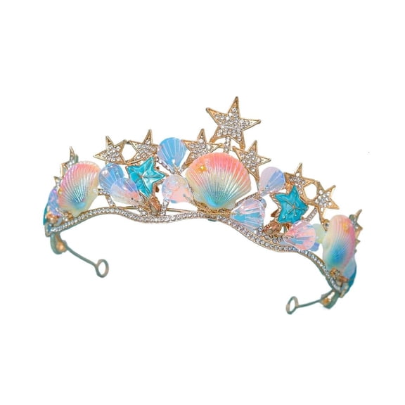 Giaone Elegant Sea Shell Tiaras Headband Crownpiece for Bride and Fashion Enthusiasts