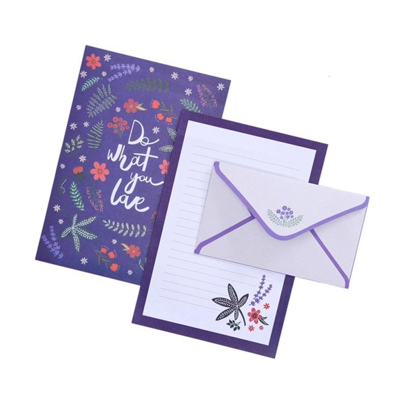 Giaone Elegant Writing Paper Envelope With Blooms and Lovable Pattern