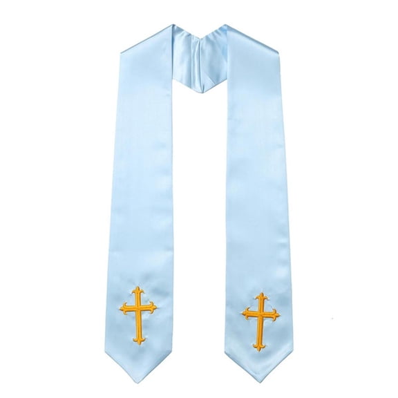 Giaone Embroidery Reversible Stole For Ministers With Fringe for Religious Ceremony