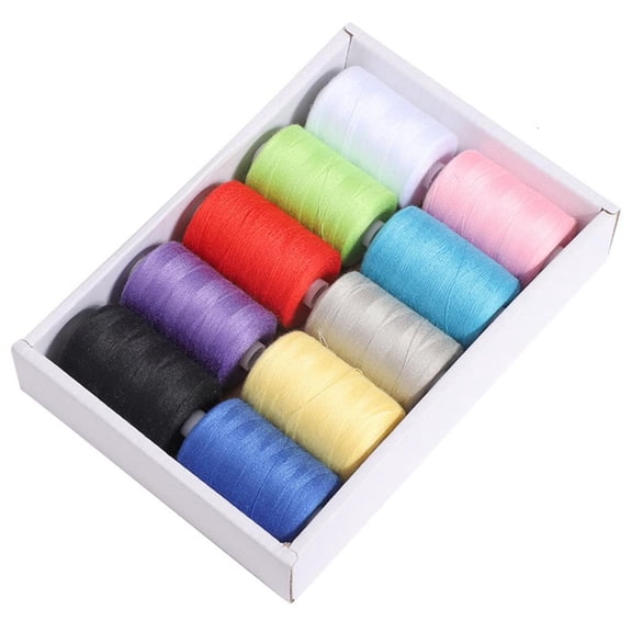 Giaone Enduring Polyester Thread Pack 10 Bright Tone Smooth Sewing Machine Friendly Fade