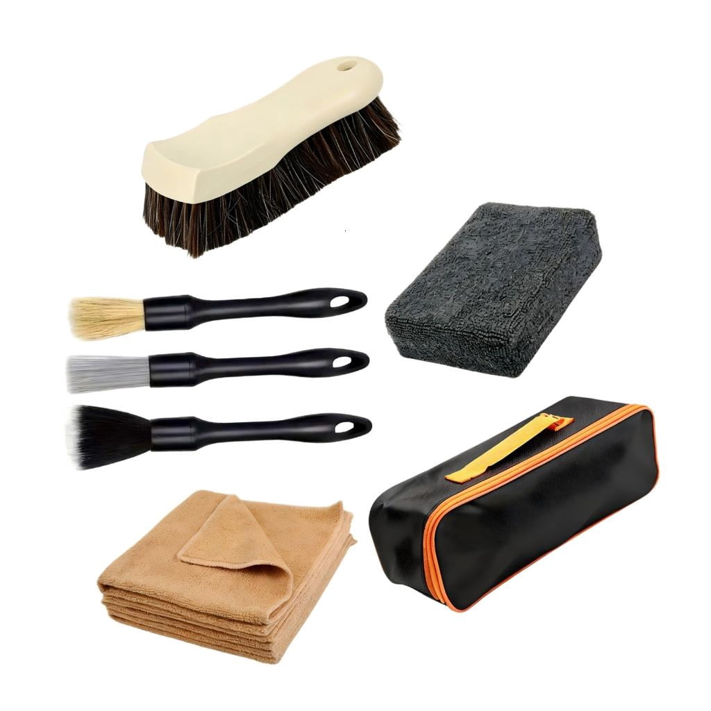 Giaone Ergonomic Brush Car Detailing Interiors Kits For Sensitive Materials And Fine Fabrics Care