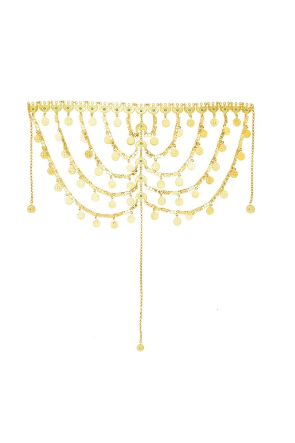 Ethnic Arabic Coin Head Accessory Hair Chain Complements Any Fashion Outfit