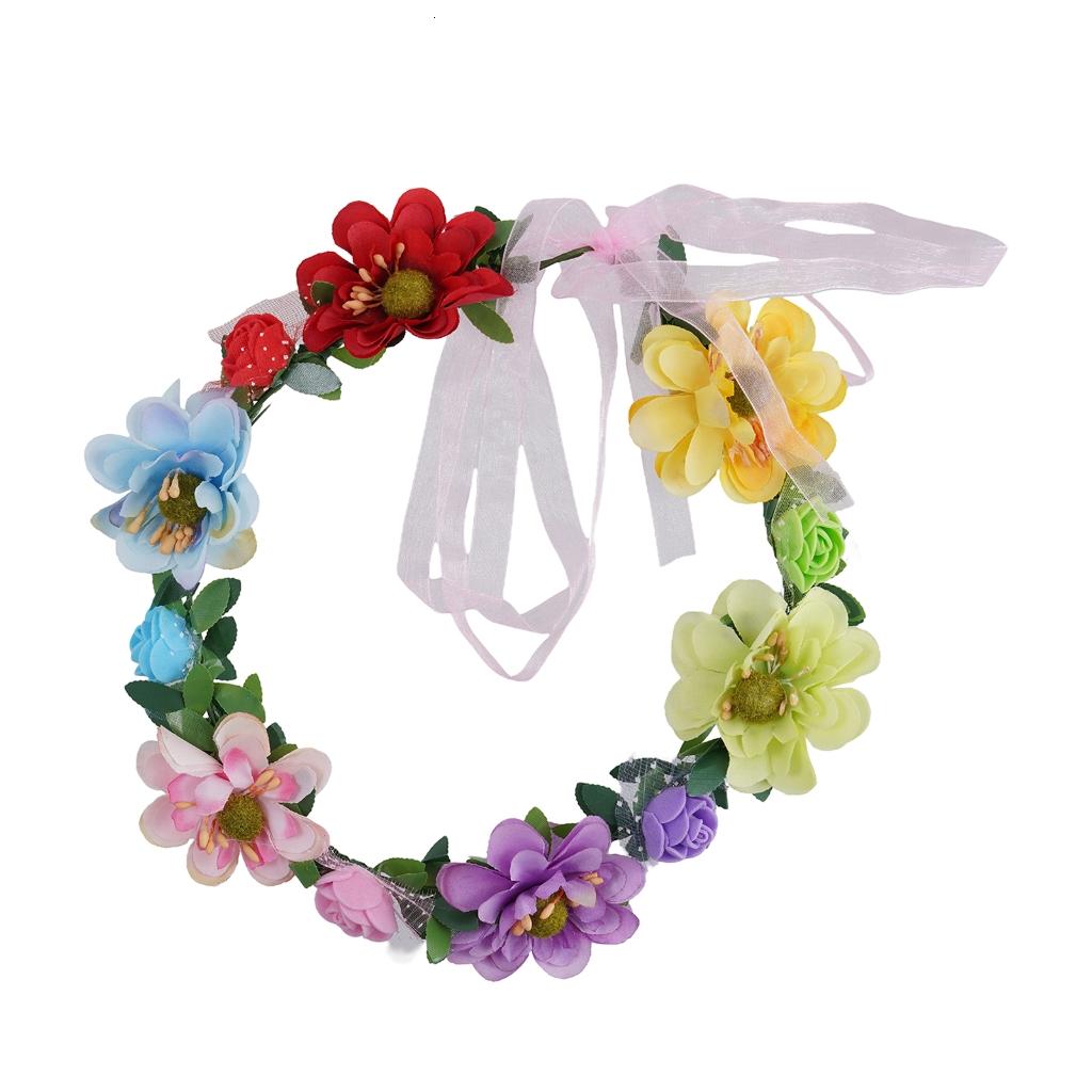 Giaone Exquisite Rose Crown Flower Headband with Adjustable Ribbon for ...