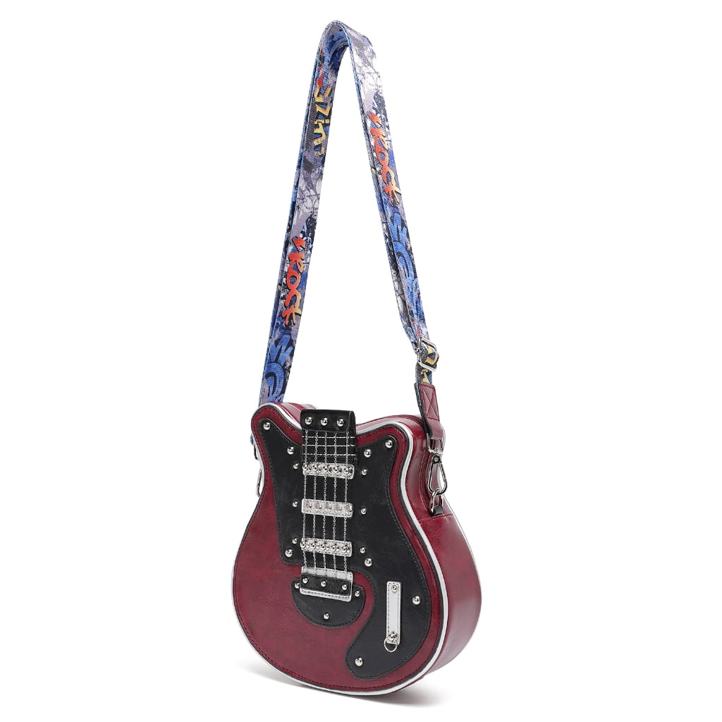 Guitar Shaped Crossbody Bag For Men & Women - PU Leather, Adjustable Strap, Multiple Colors - View #12