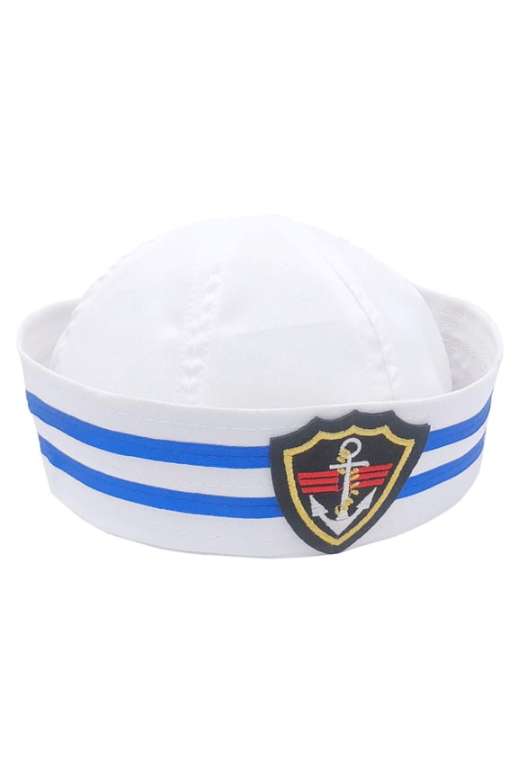 Fancy Dress Party Costume Sailor Navy Hat Cap with Embroidery Pattern