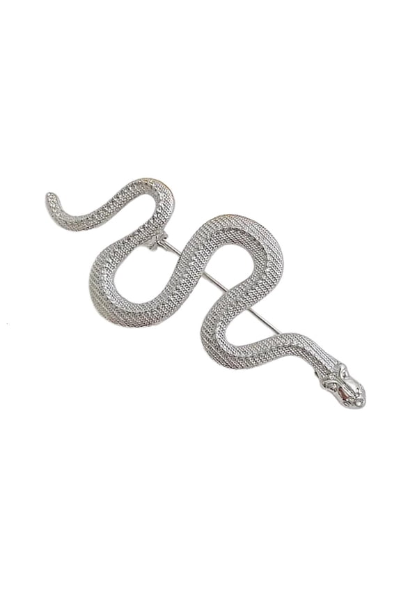 Fashionable 2025 Snake Year Brooch Metallic Badge Pin for Daily Formal Outfit
