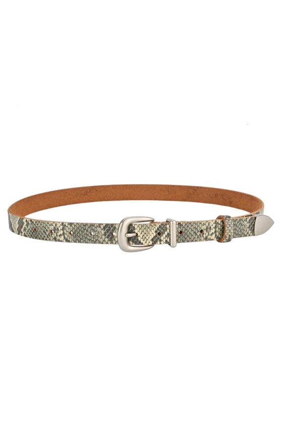 Fashionable Snake Pattern Dress Belt 2.3cm Width Skinny Waist Strap Band Stretchy 110cm Long