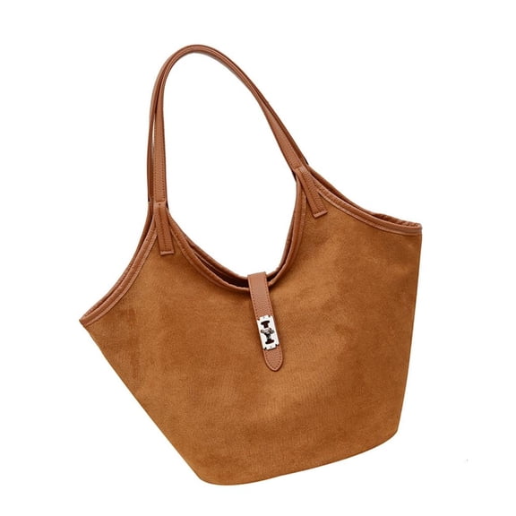 Giaone Elegant Faux Suedes Bucket Bag Women's Fashion Underarm Handbag Purse