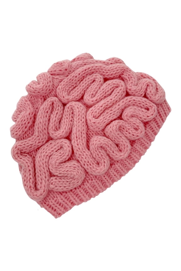 Female Crochet Brain Hat Hat Funny Winter Hat Outdoor Headwear