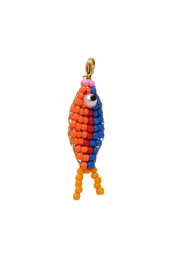 Giaone Fish Shape Key Holder Colorful Beaded Fish Keychain with Lobster Claws Clip