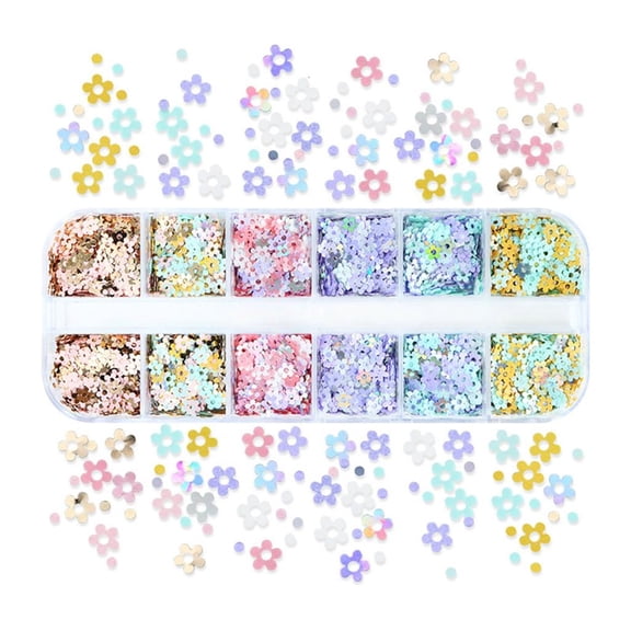 Giaone Flower Sequins Glitter for Resin Shaker Mold Fillers Shiny Nail Art Sequins