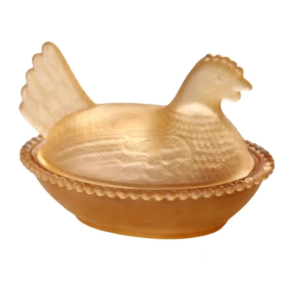 Giaone Glass Candys Jar Hen on Nest Candy Dish,Candy Cookie Jars Biscuits Food Storage Container Decorative Snacks Bowl