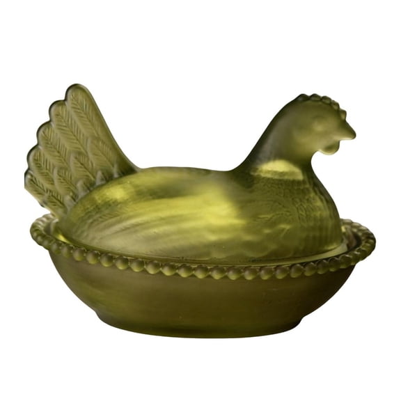 Giaone Glass Candys Jar Hen on Nest Candy Dish,Candy Cookie Jars Biscuits Food Storage Container Decorative Snacks Bowl