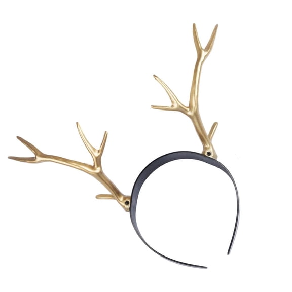 Giaone Golden Deer Antler Hairband Lightweight Design Christmas Accessories