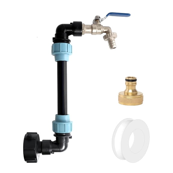 Giaone Gooseneck Outlet Tap IBC Container Adapter for Water Tank IBC 3/4 Inch Tap