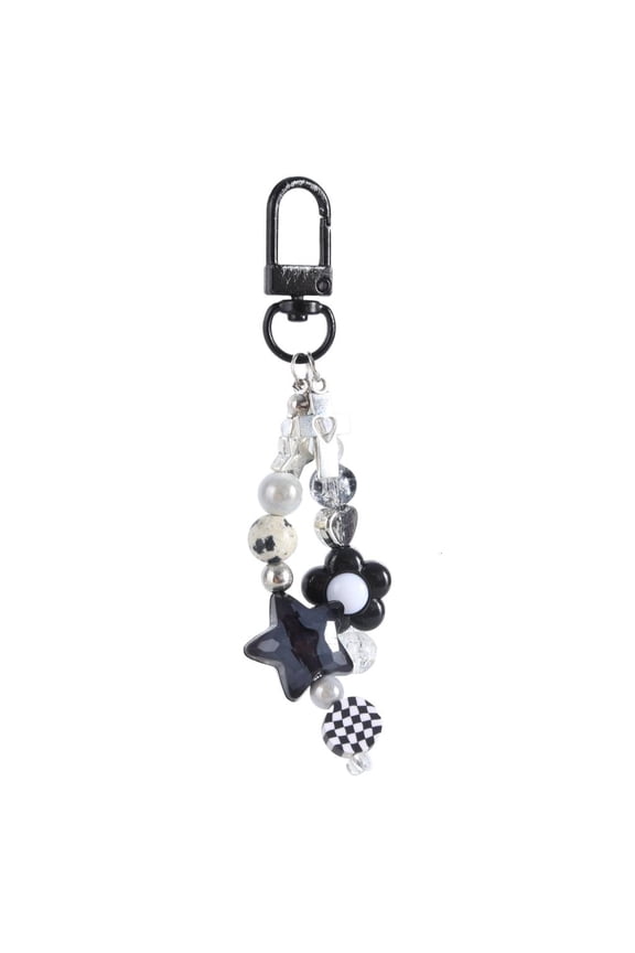 Goth Y2K Phone Charm Pendant Keychain Sweet Star Flower Cellphone Chain Strap