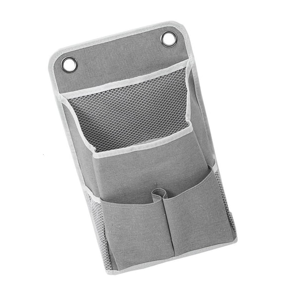 Giaone Grey Cotton Linen Wall Mounted Organizers With Multiple Pockets Wall Pocket Organizers For Keys Books Remote Control