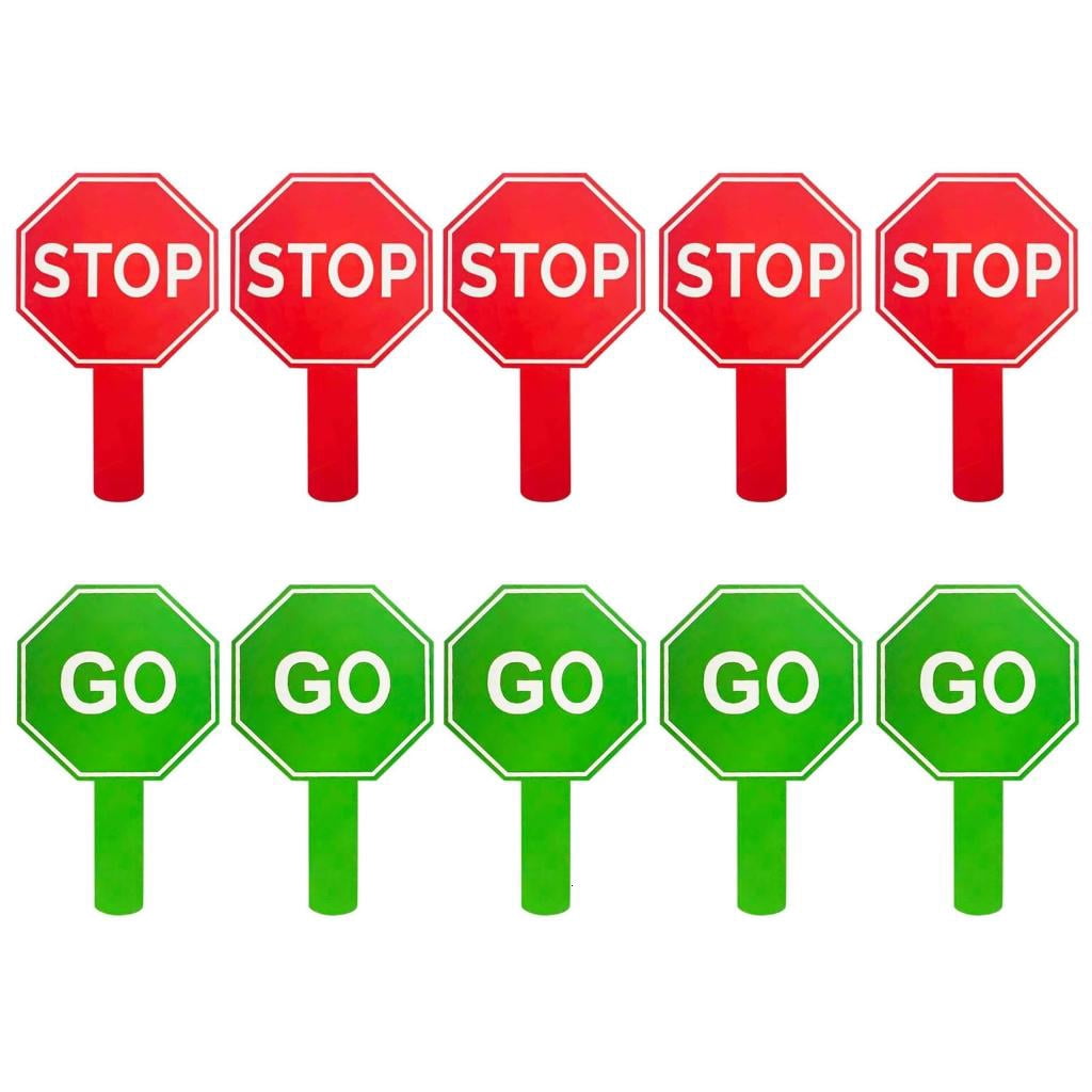 Giaone Handheld Traffic Sign Double Sided Crossing Guard Stop Sign for ...