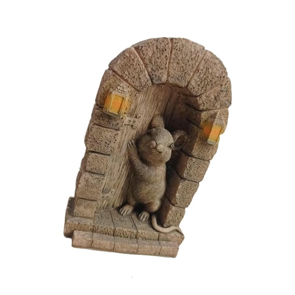 Giaone Imaginative Mouse Garden Sculpture Weatherproof Resin Decors For Outdoor