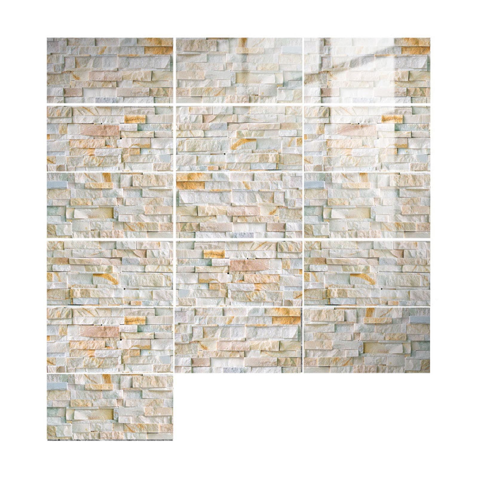 Giaone Imitation Marble Self Adhesive 3D Brick Wallpaper Adhesive 3D Wallpaper -16pcs
