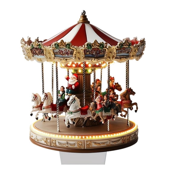 Giaone Indoor 2D Flat Christmas Carousels Acrylic Decoration Enhances Holiday Charm