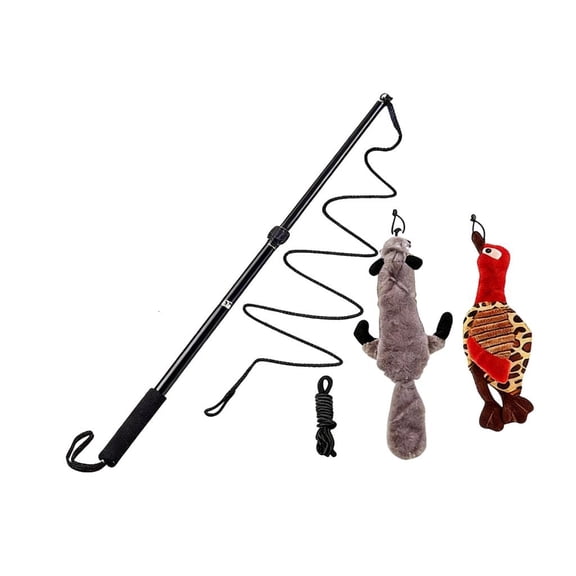 Giaone Interactive Pet Teaser Stick With Retractable Design And For Dogs And Cats Play