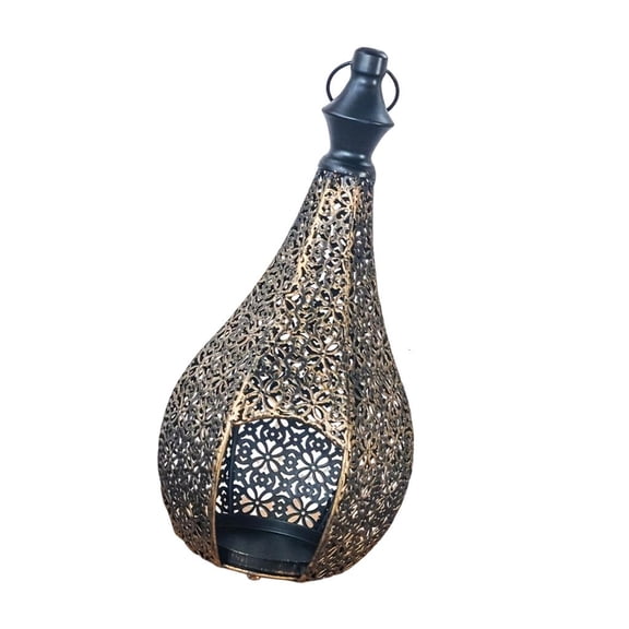 Giaone Iron Lanterns Candle Holders Feature Hollow for Long Time Use