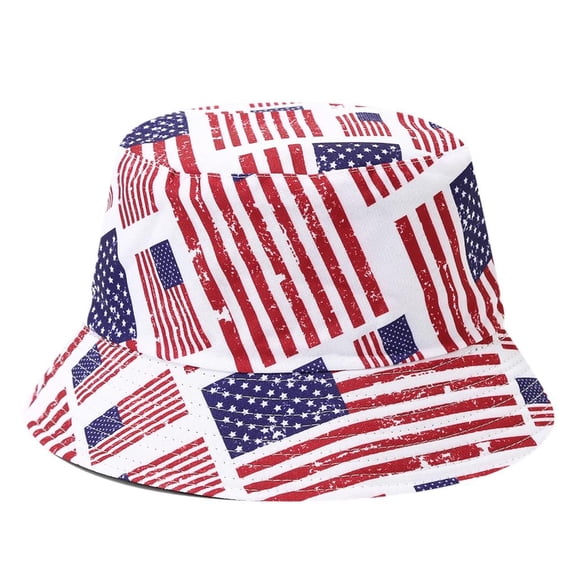 Giaone Kids Patriotic Star Sun Hat Adjustable Bucket Hat Lightweight Outdoor