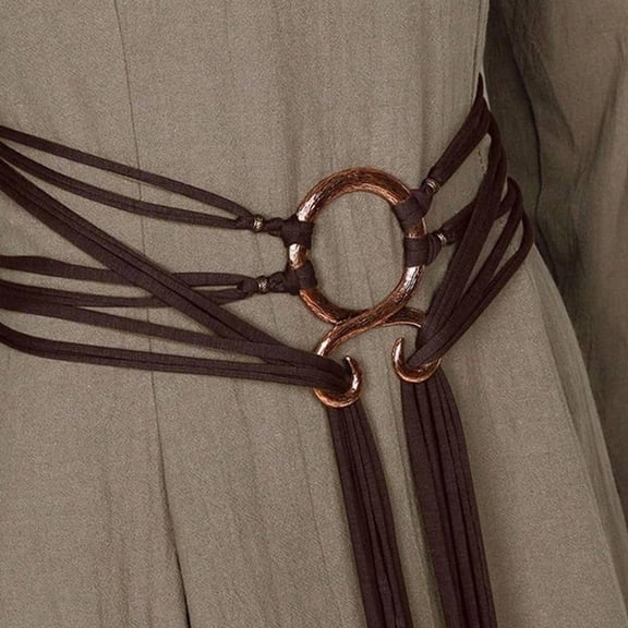 Giaone Knotted Rope Belt Adjustable Waist Chain Belt For Vintage Enthusiasts Female