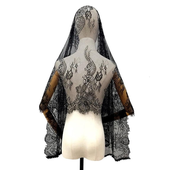 Giaone Lace Bridal Scarf Elegant Head Cover Breathable Fabric Evening Gatherings