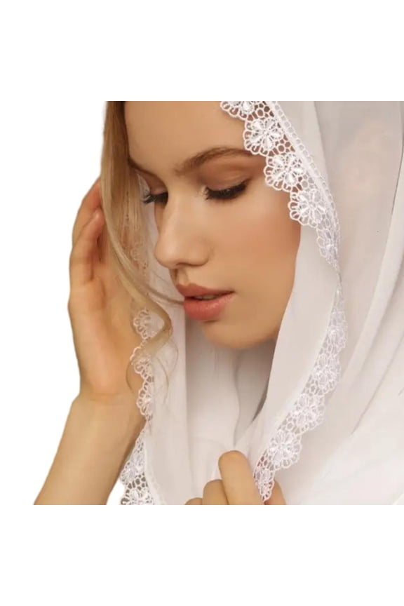 Lace Veil for Woman Summer Outdoor Church Prayer Scarf for Lady Taking Photo