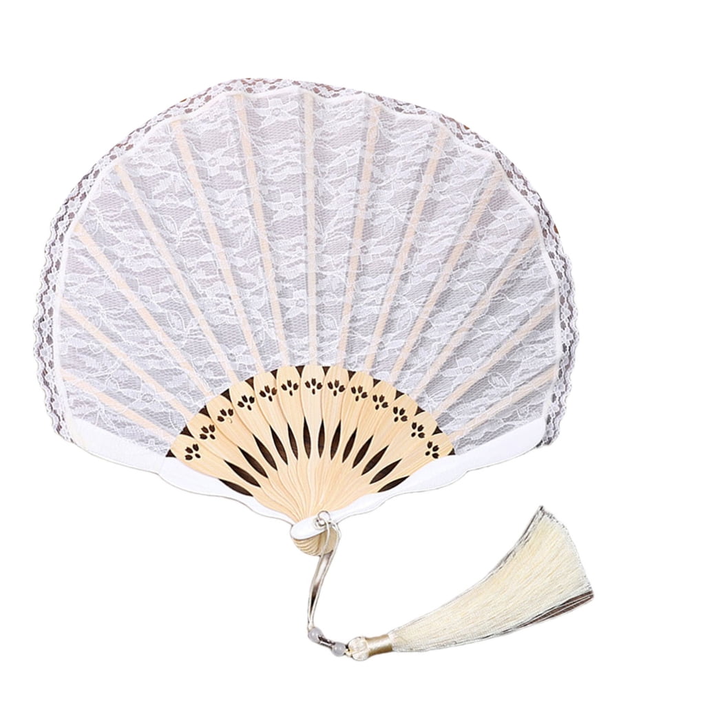 Giaone Laces Dress Fan Spanish Fan Handheld Bamboos Handheld Fan Laces Fan