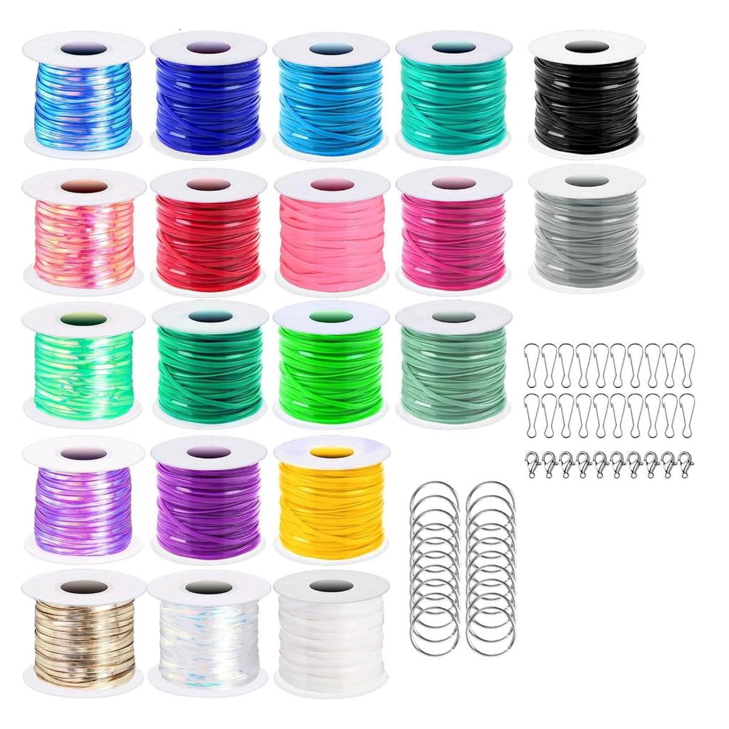 Giaone Lanyard and Bracelet Craft with 20 Colored Plastic Laces and Metal Accessories