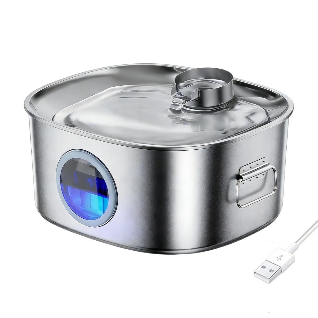 Giaone Large Capacity Automatic Water Dispenser For Pet Stainless Steel Filtration Quiet Pumps Water Fountain for Home