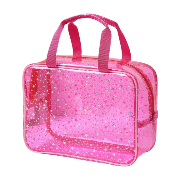 Giaone Large Capacity Travel Cosmetic Bag With Star Pattern PVC Makeup Organizers For Women And