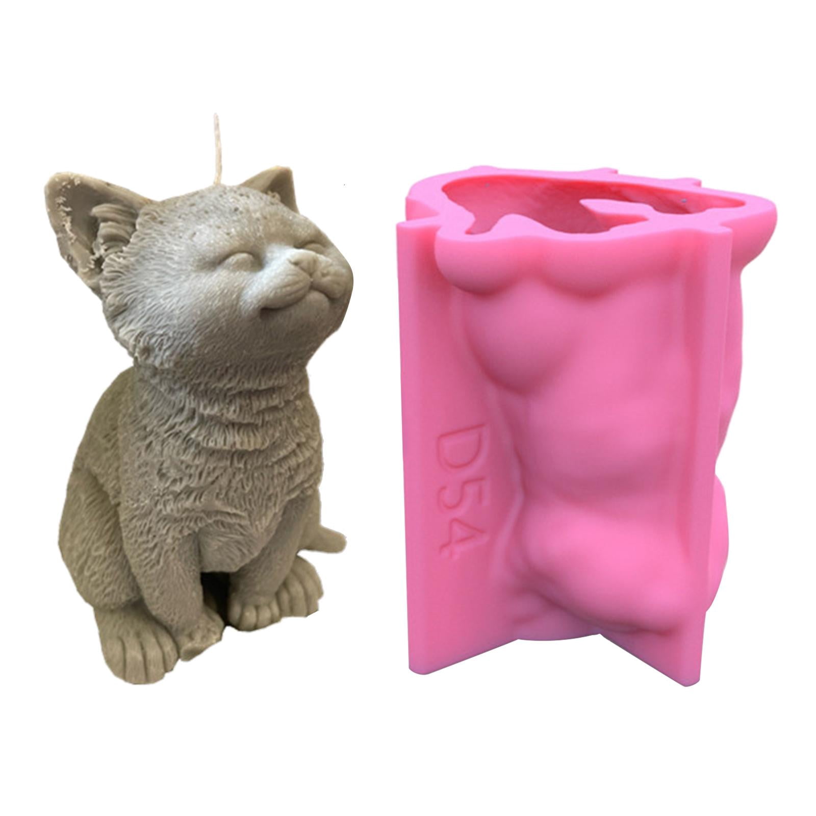 Giaone Large Cats Silicone Mold Gypsum Epoxy Aroma Candle Mould for Home Decoration