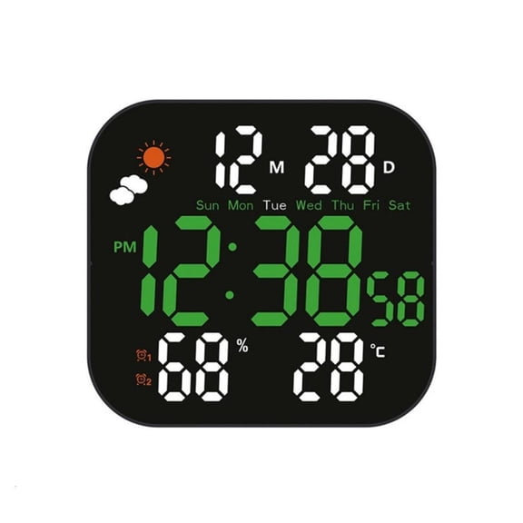 Giaone Large Display Digital Alarm Clock Bedroom Desck Clock with Date Table Clocks