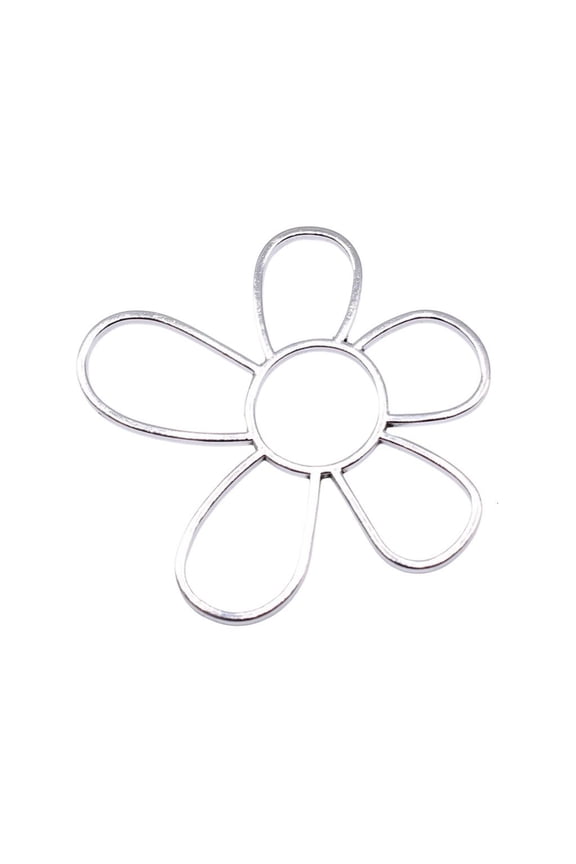 Large Hollow Flower Pendant for Jewelry Making Metal Flower Pendants