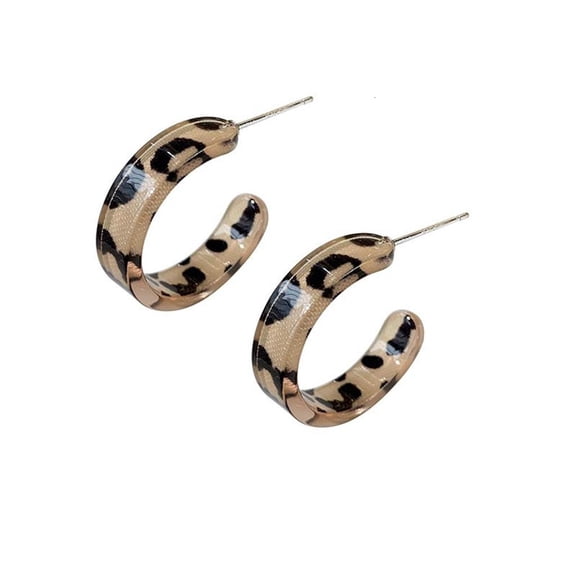 Giaone Leopard Print Hoop Earrings Ear Circle Loop Simple Hypoallergenic Earrings