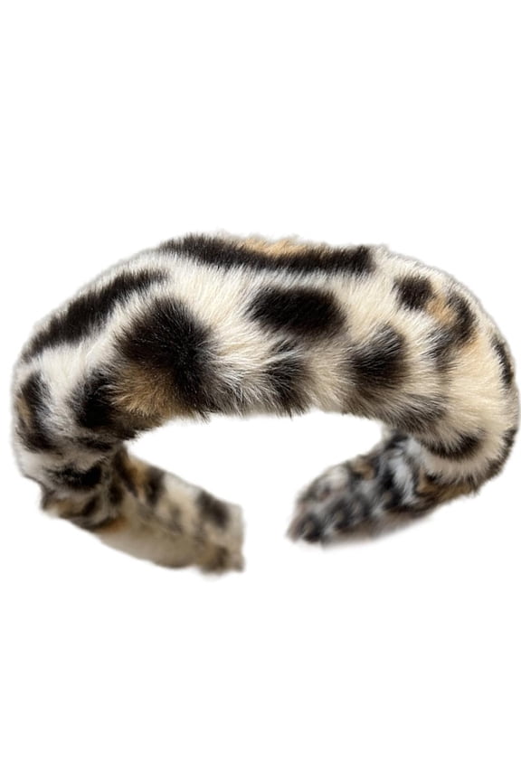 Leopard Print Plush Headbands Soft Comfortable Hair Hoop Women Headdress