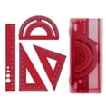 thumbnail image 1 of Giaone Lightweight Aluminum Geometry Tools Set 4Pcs Student Ruler Safety Rounded Edges, 1 of 14