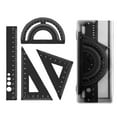 thumbnail image 1 of Giaone Lightweight Aluminum Geometry Tools Set 4Pcs Student Ruler Safety Rounded Edges, 1 of 14