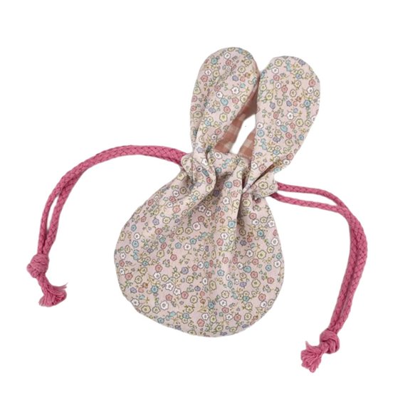Giaone Lightweight Polyester Fabric Ears Floral Storage Bag Drawstring Closure