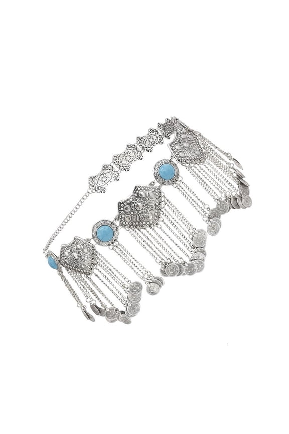 Long Adjustable Belly Jewelry Retro Metal Coins Bohemian Hip Chain for Women